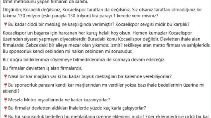 Fatma Başkan’dan 130 milyonluk sponsorluk için sert soru